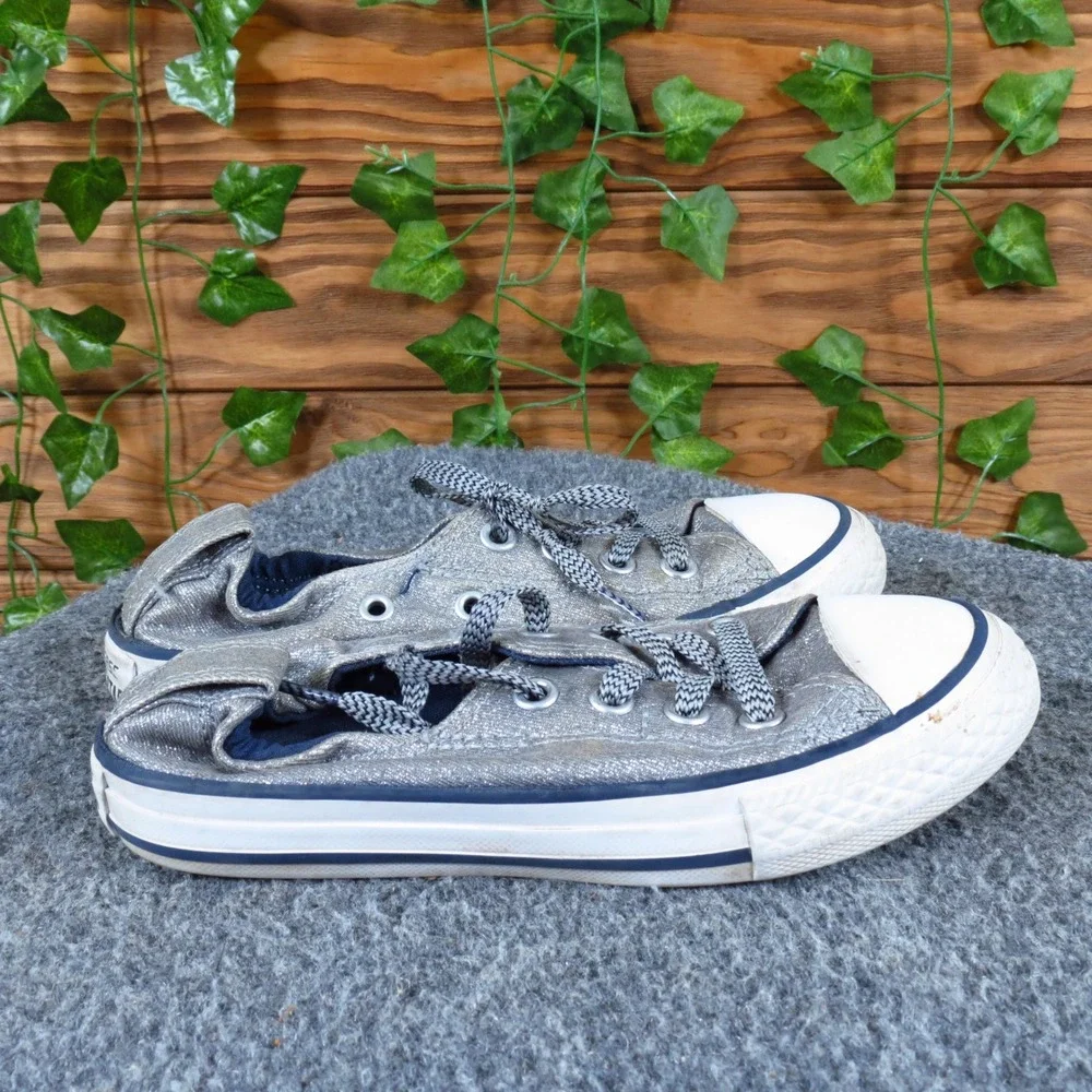 Converse Chuck Taylor All Star Shoreline Toddler‎ Sneakers Sz 12 Silver Metallic